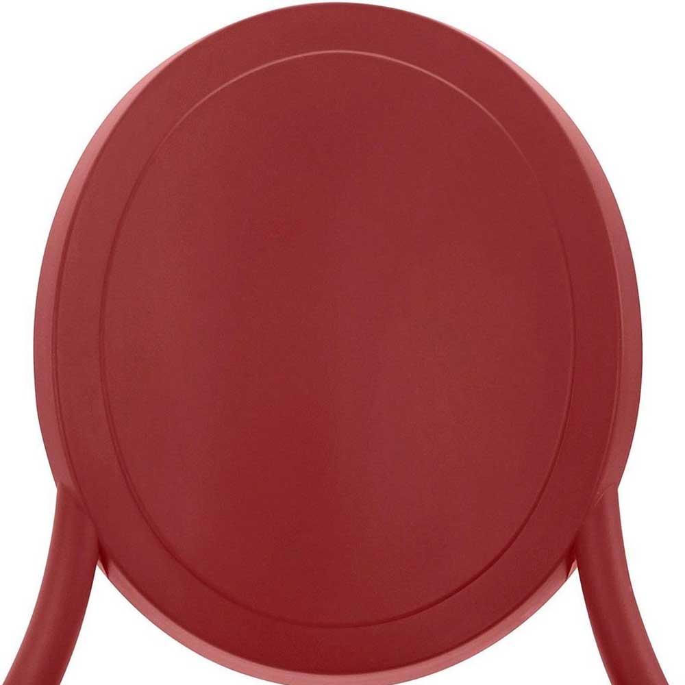 Modern Round Panel Back PP Plastic Outdoor Dining Chair - Stackable Patio Side Chair for Restaurant, Cafe & Bistro