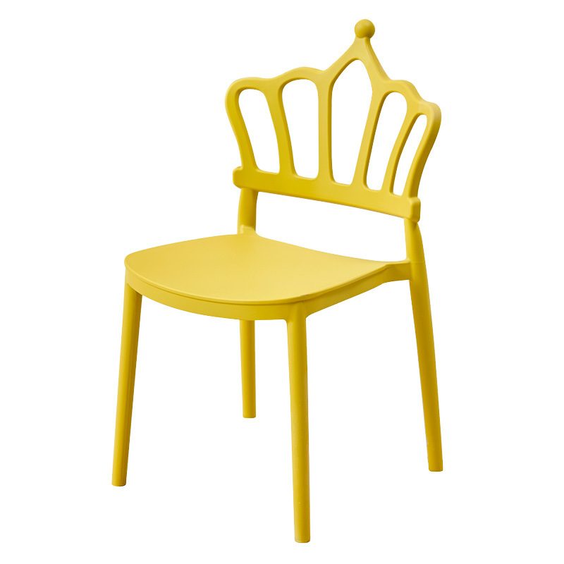 Kids PP Plastic Chair, Monoblock Injection‑Moulded Royal Crown Hollow Backrest Children Dining Chair