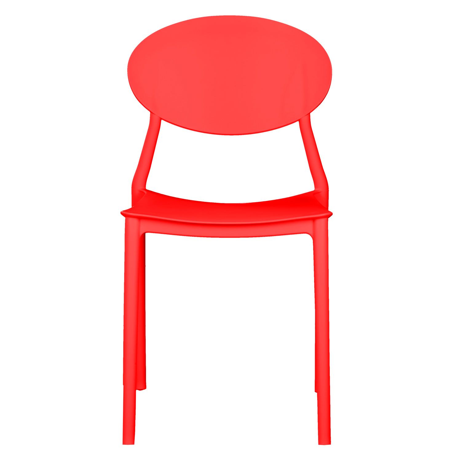 Modern Round Back PP Plastic Outdoor Dining Chair - Stackable Patio Side Chair for Restaurant, Cafe & Bistro
