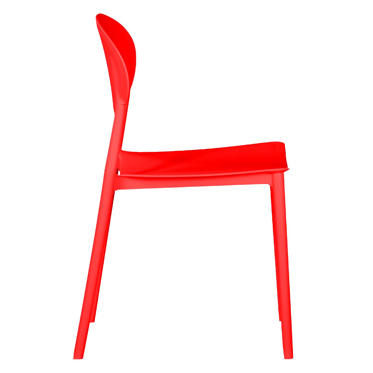 Modern Round Back PP Plastic Outdoor Dining Chair - Stackable Patio Side Chair for Restaurant, Cafe & Bistro