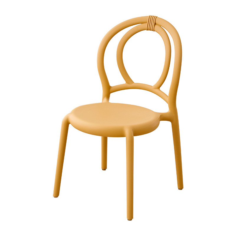 Kids PP Plastic Chair, Monoblock Injection‑Moulded Rattan‑Style Double Loop Backrest Children Dining Chair