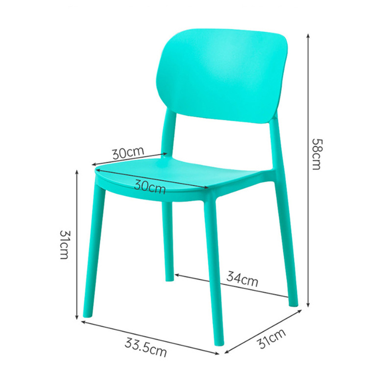 Kids PP Plastic Chair, Monoblock Injection‑Moulded Simple Flat‑Panel Backrest Children Dining Chair