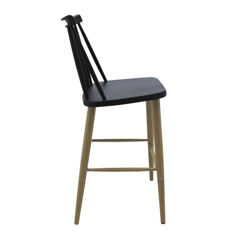 Windsor Stool Counter Height In Black-PP Chair