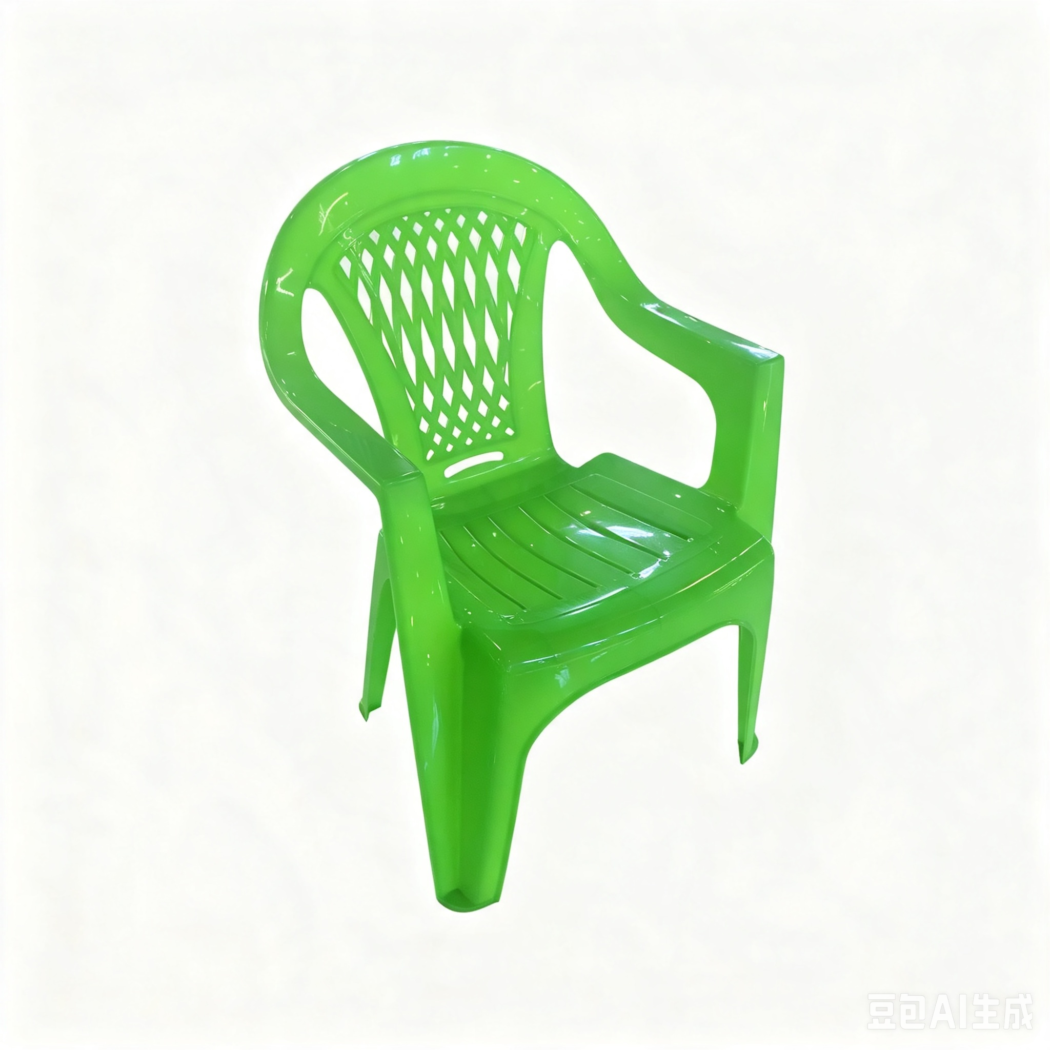 Monoblock PP Plastic Armchair, Lattice Hollow Backrest Stackable Outdoor Garden Patio Chair With Armrest for Cafe Restaurant