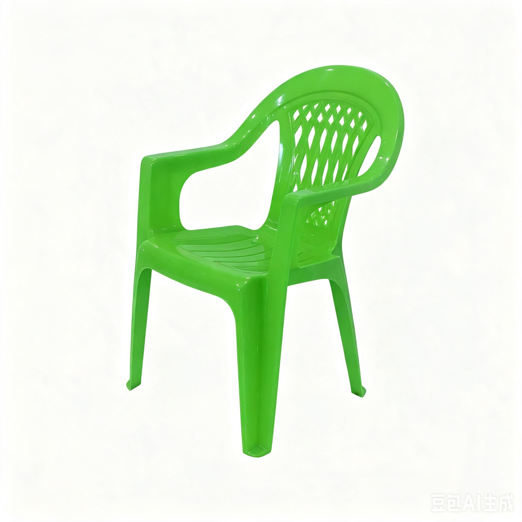 Monoblock PP Plastic Armchair, Lattice Hollow Backrest Stackable Outdoor Garden Patio Chair With Armrest for Cafe Restaurant