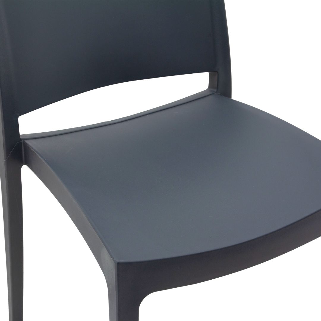 Outdoor Plastic Chair Dark Grey-PP Chair