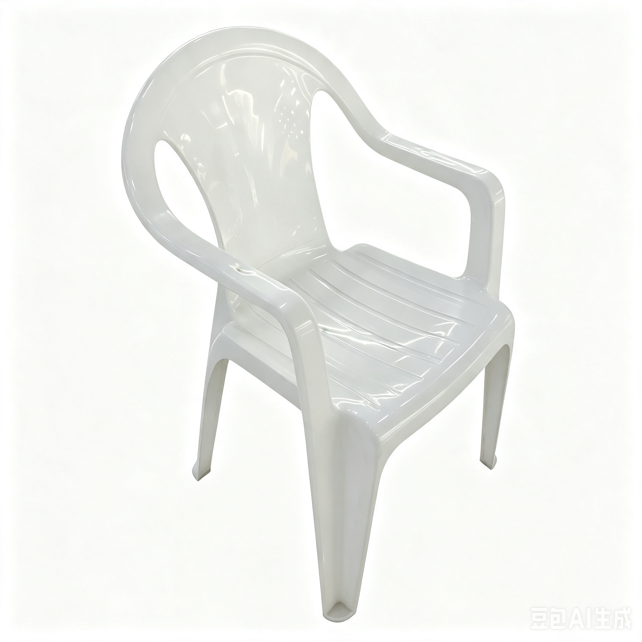 Monoblock PP Plastic Armchair, Full Solid Backrest With Slotted Seat Stackable Outdoor Patio Garden Chair With Armrest for Cafe Restaurant