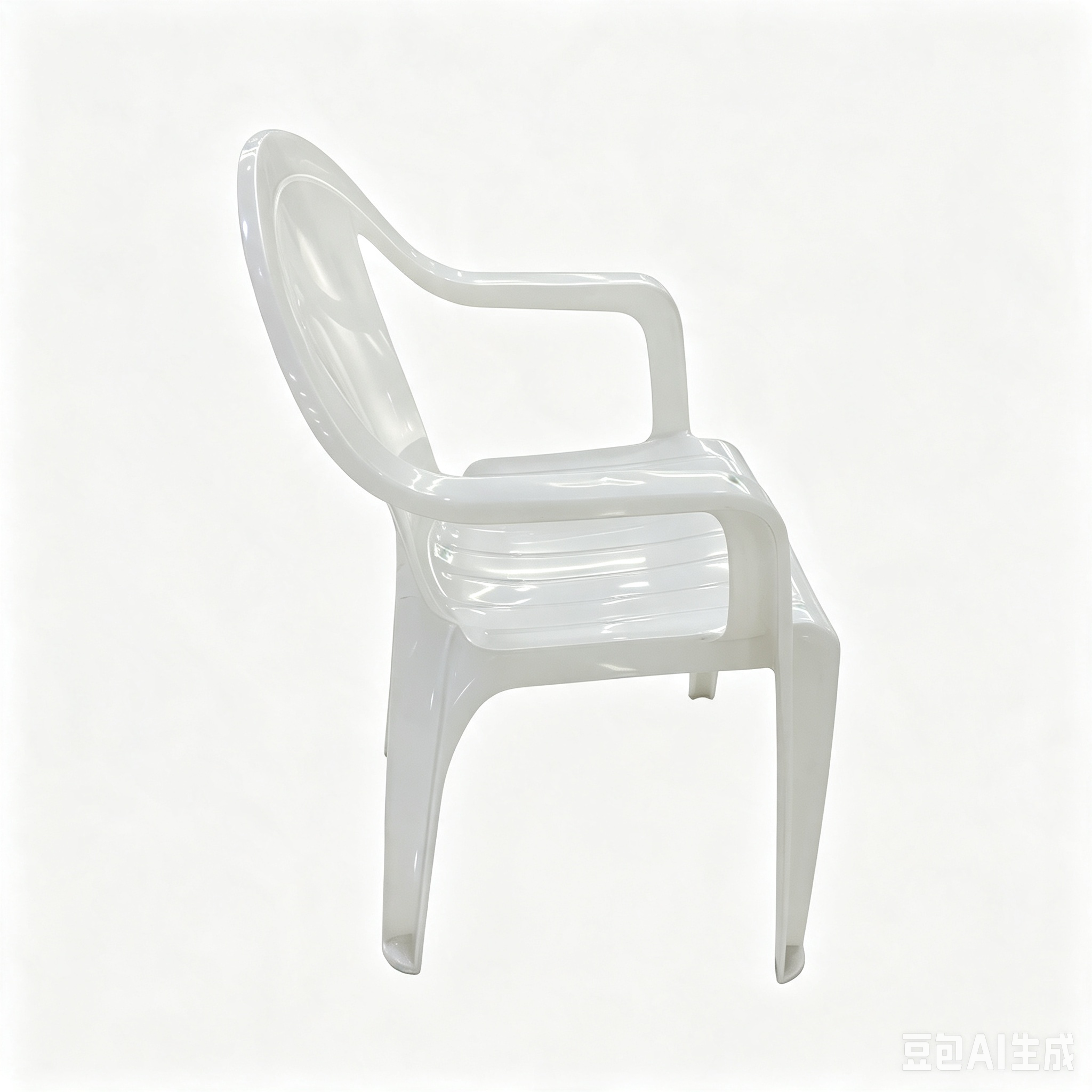 Monoblock PP Plastic Armchair, Full Solid Backrest With Slotted Seat Stackable Outdoor Patio Garden Chair With Armrest for Cafe Restaurant