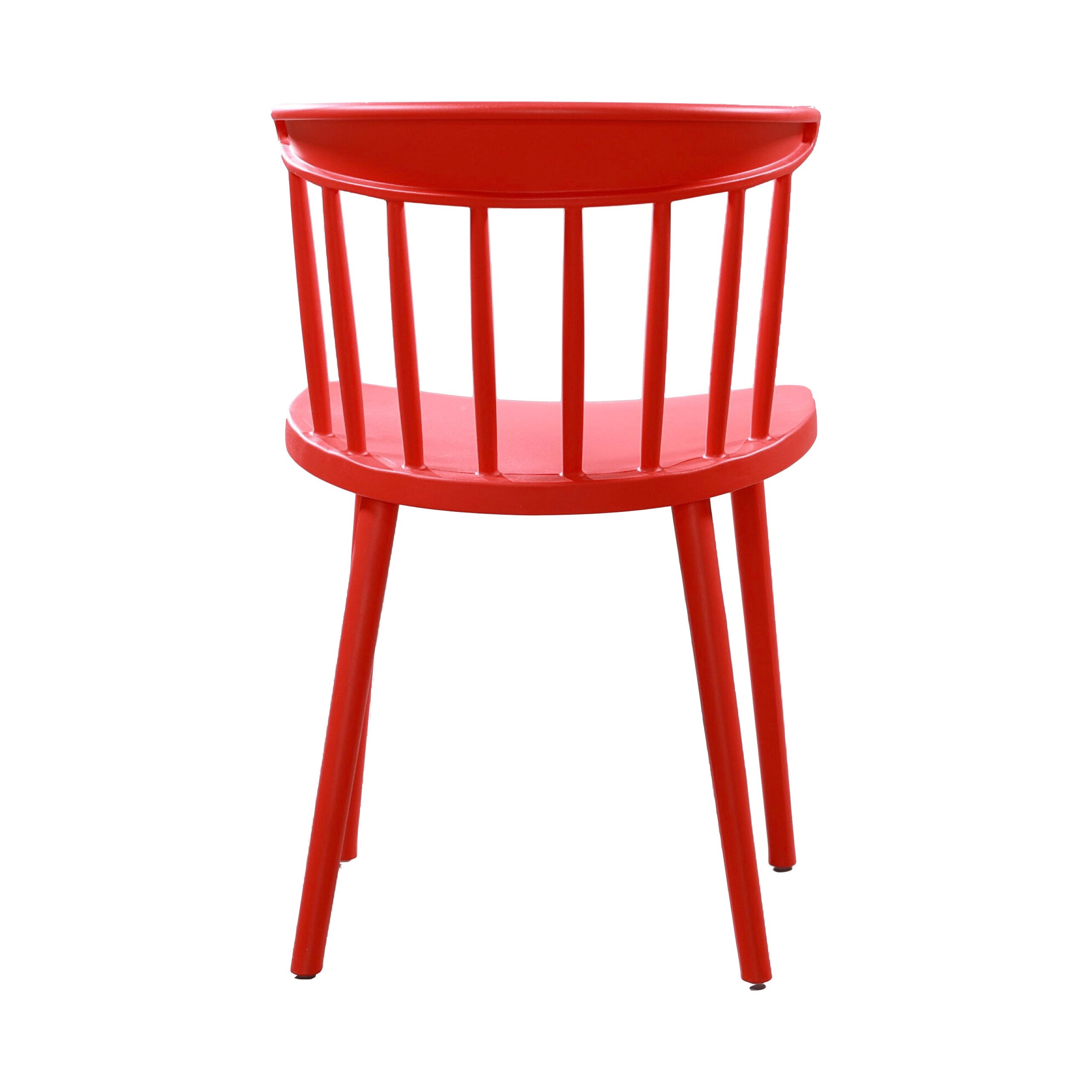 Windsor Kitchen Chair Plastic Red-PP Chair