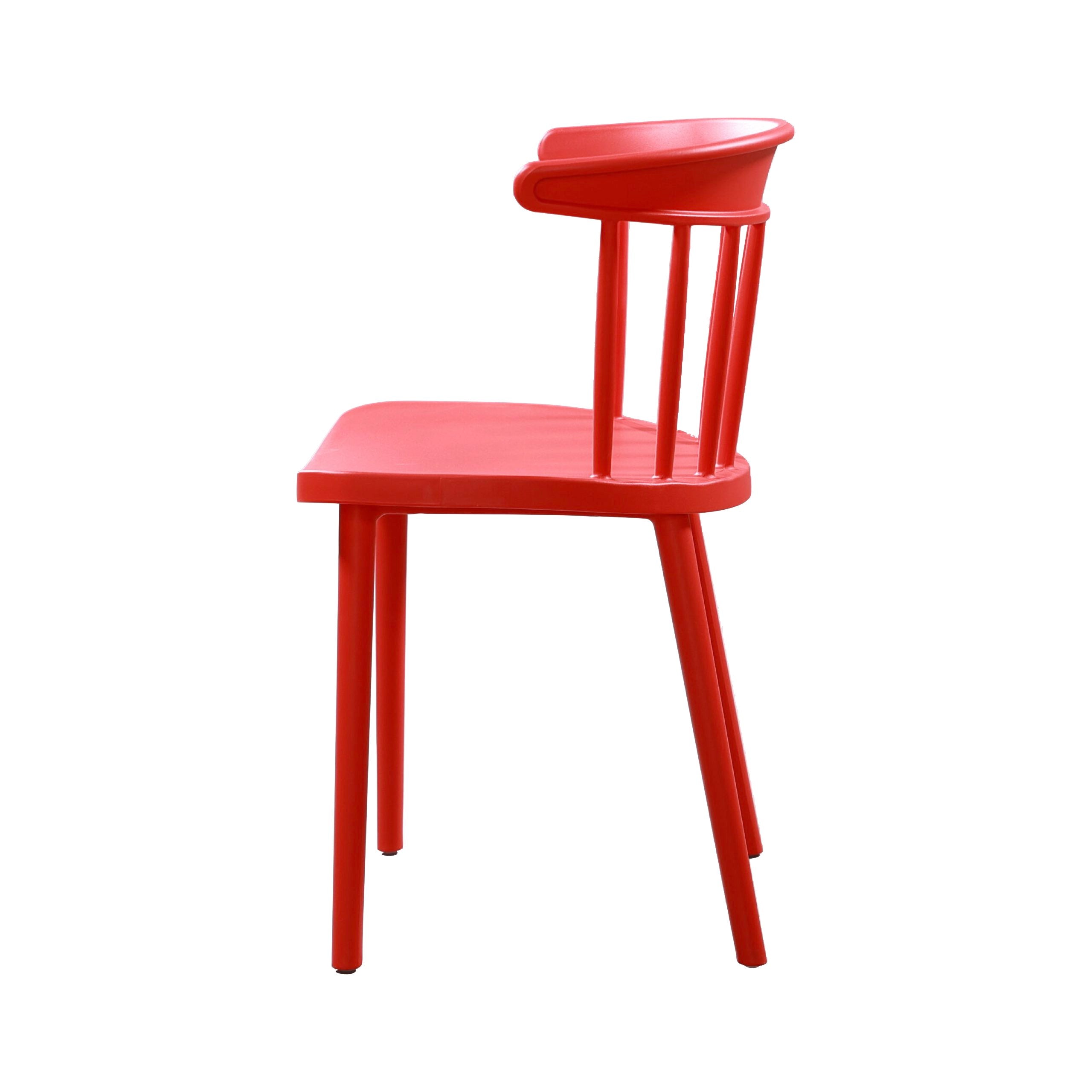 Windsor Kitchen Chair Plastic Red-PP Chair
