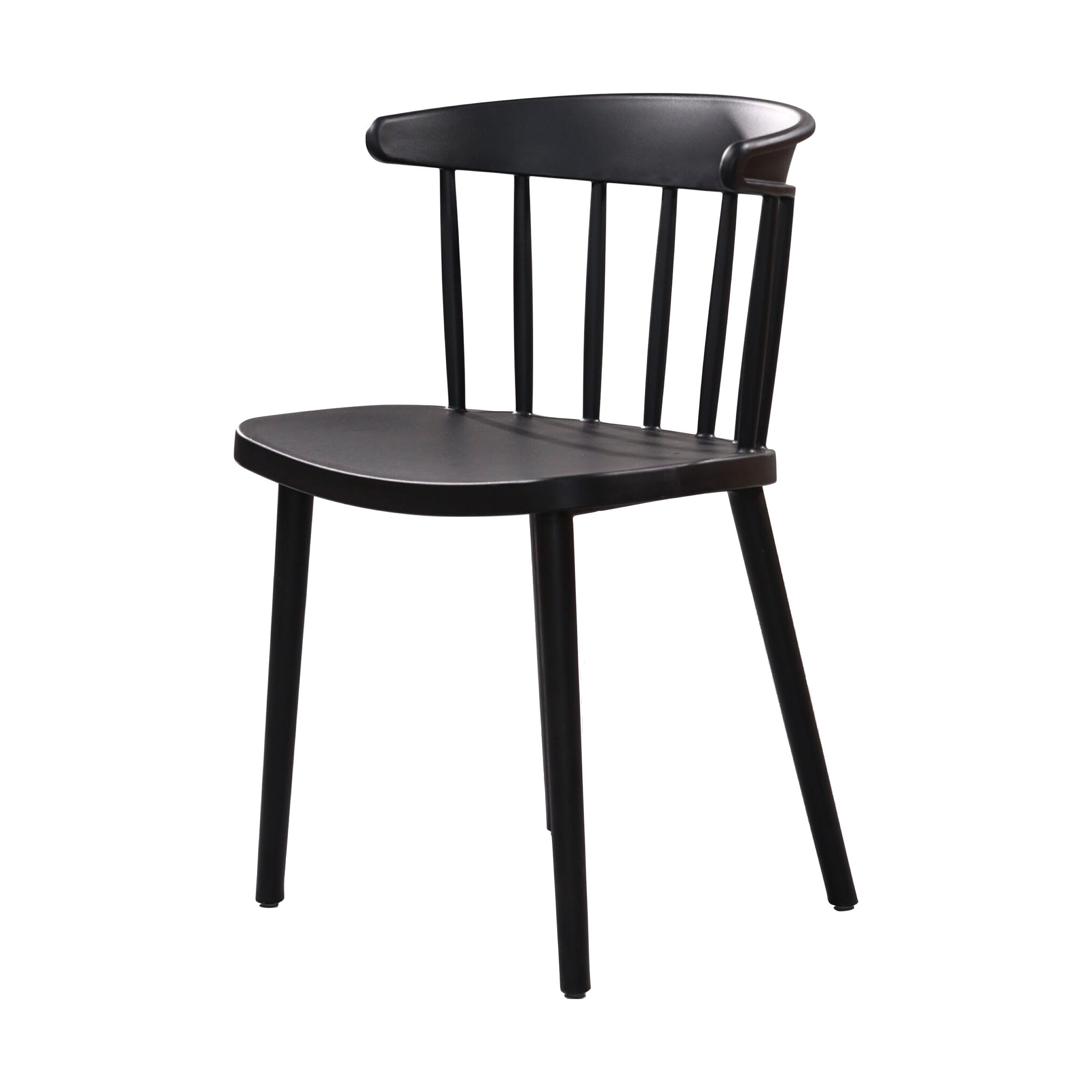 Windsor Style PP Plastic Dining Chair - Stackable All-Weather Patio Side Chair for Restaurant, Cafe & Bistro