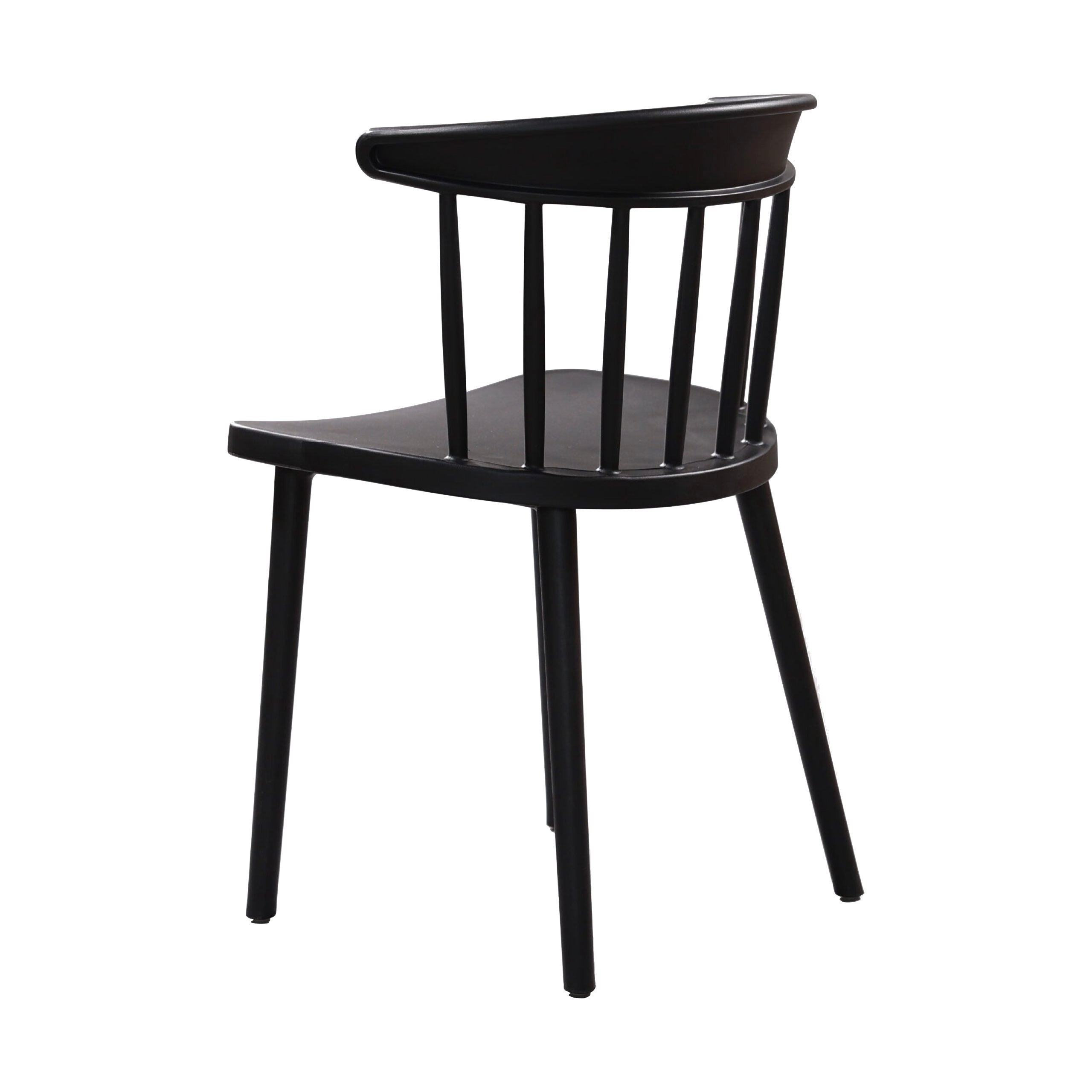 Windsor Style PP Plastic Dining Chair - Stackable All-Weather Patio Side Chair for Restaurant, Cafe & Bistro