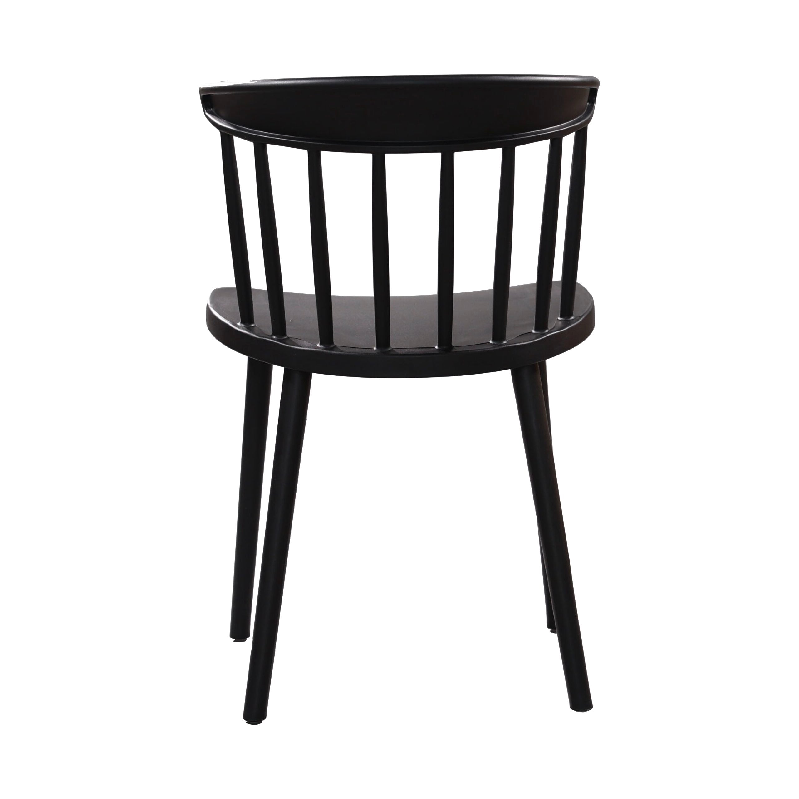 Windsor Style PP Plastic Dining Chair - Stackable All-Weather Patio Side Chair for Restaurant, Cafe & Bistro