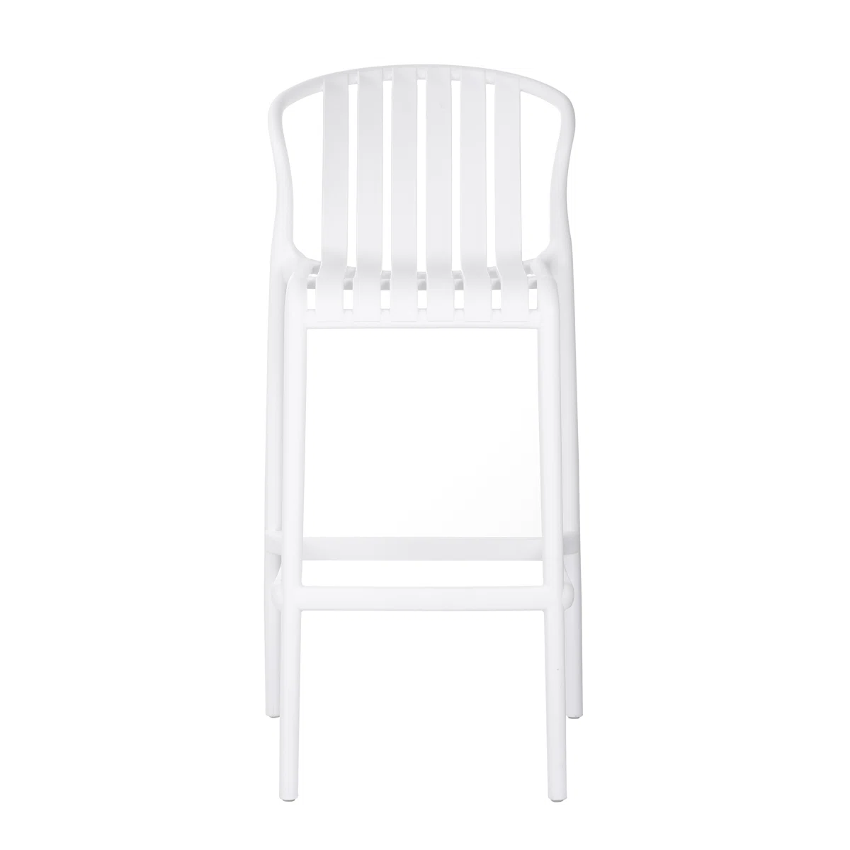 White Polypropylene Bar Stool – Modern & Durable Counter-Height Seating