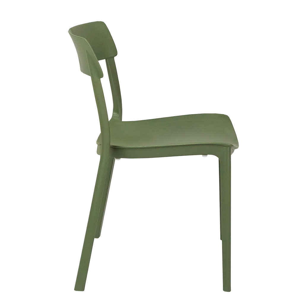 One-Piece Molded Simple Hollow Back PP Armless Dining Chair Stackable Solid Plastic Side Chair for Cafe Restaurant Office Hotel Wholesale