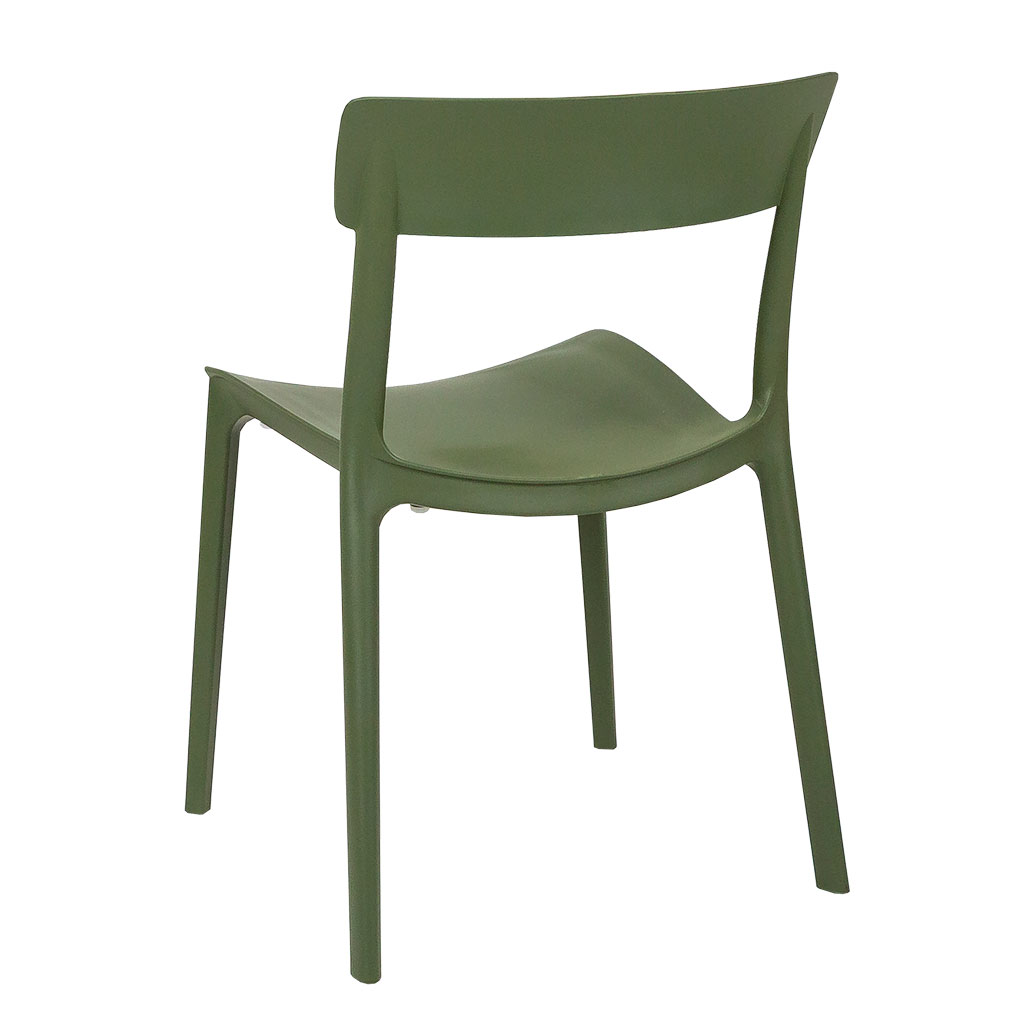 One-Piece Molded Simple Hollow Back PP Armless Dining Chair Stackable Solid Plastic Side Chair for Cafe Restaurant Office Hotel Wholesale