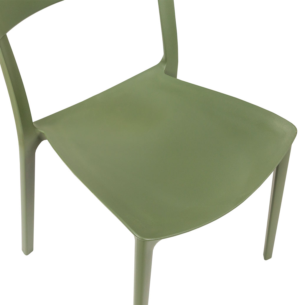One-Piece Molded Simple Hollow Back PP Armless Dining Chair Stackable Solid Plastic Side Chair for Cafe Restaurant Office Hotel Wholesale