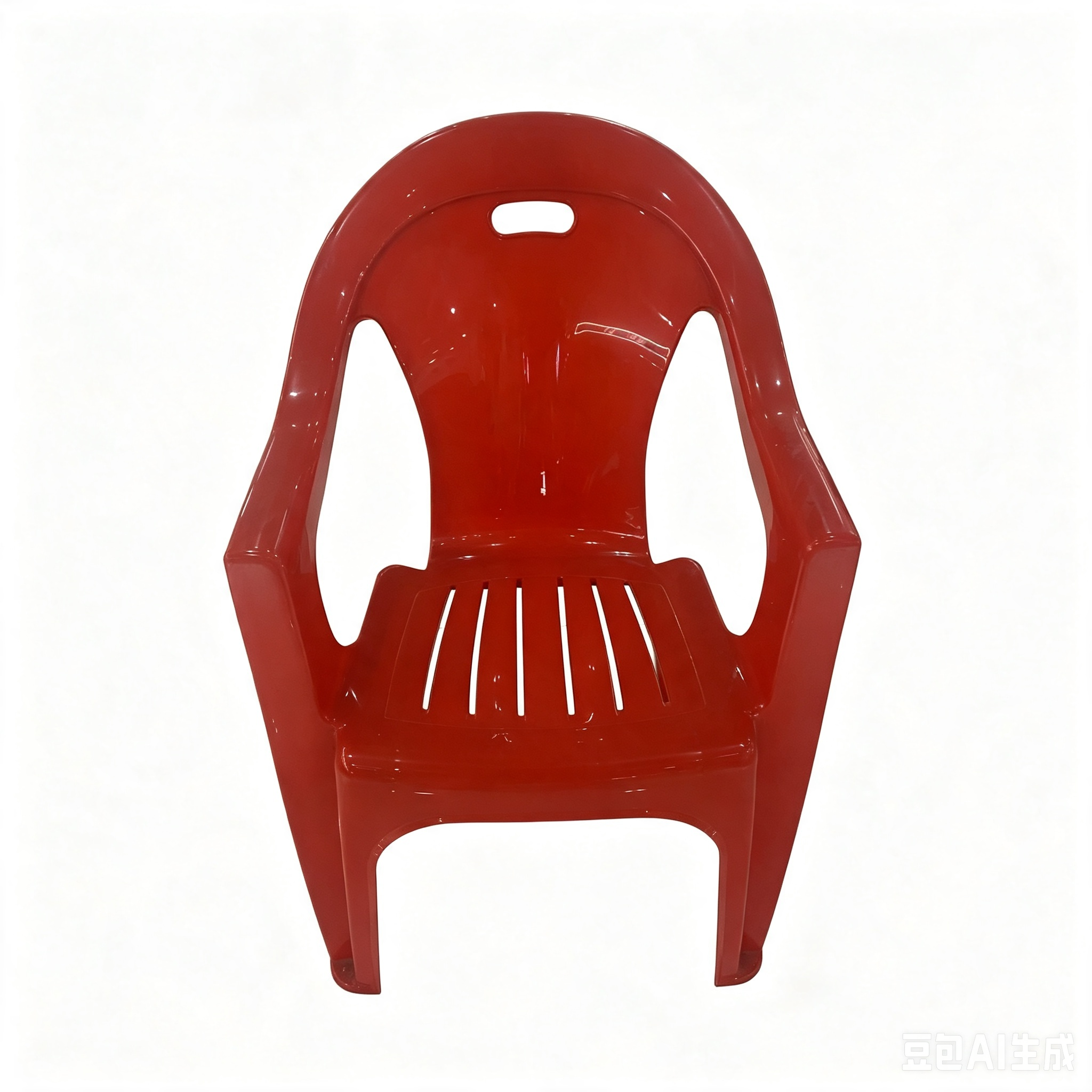 Monoblock PP Plastic Armchair, Solid Backrest With Slotted Seat Stackable Outdoor Patio Garden Chair With Armrest for Cafe Restaurant
