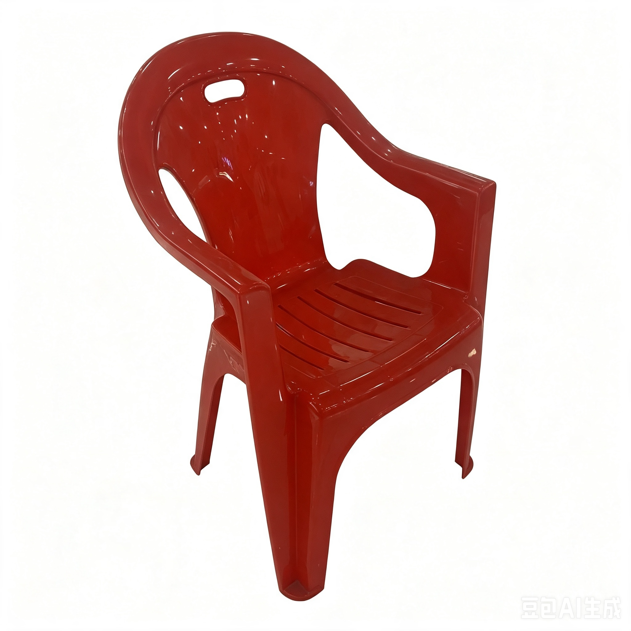 Monoblock PP Plastic Armchair, Solid Backrest With Slotted Seat Stackable Outdoor Patio Garden Chair With Armrest for Cafe Restaurant