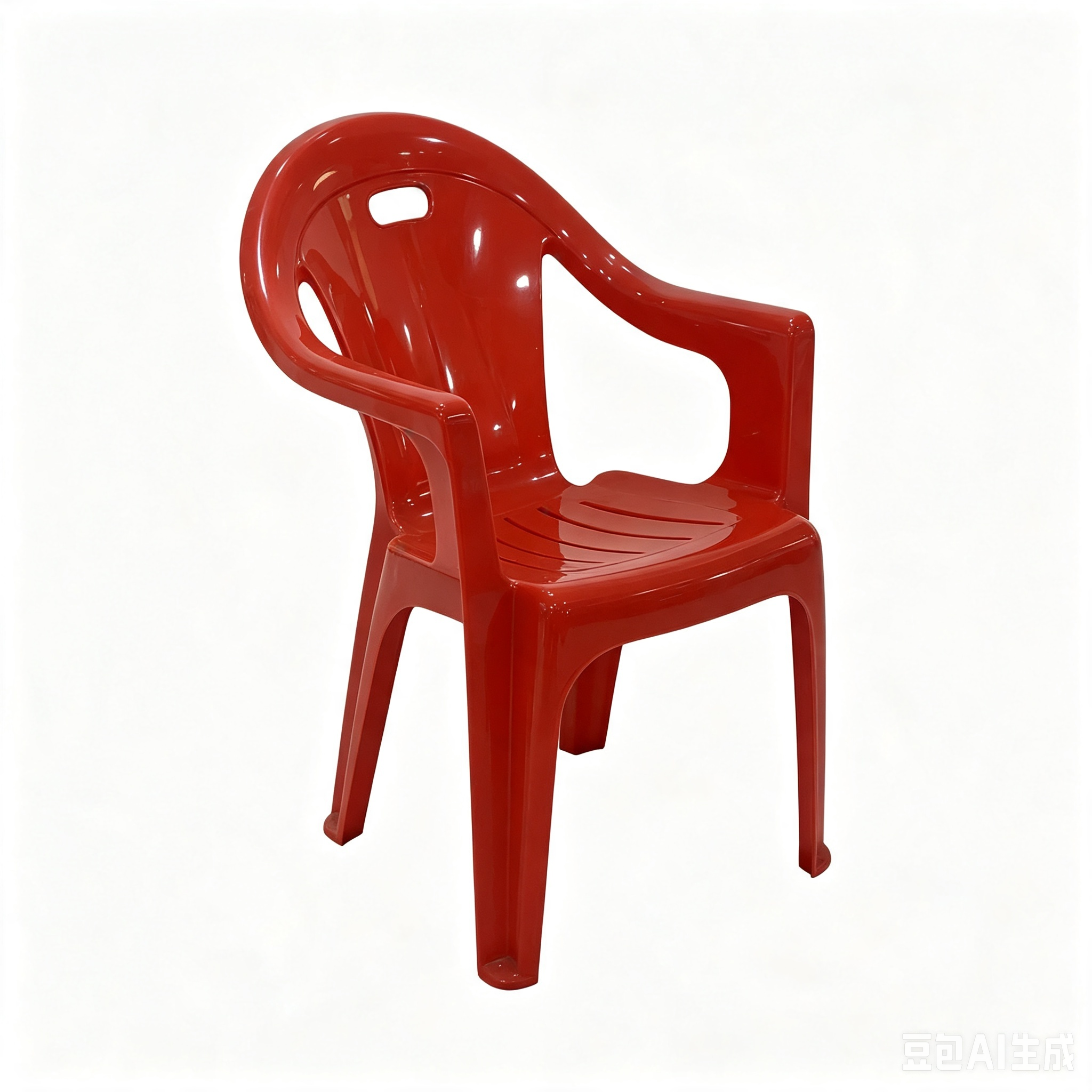 Monoblock PP Plastic Armchair, Solid Backrest With Slotted Seat Stackable Outdoor Patio Garden Chair With Armrest for Cafe Restaurant