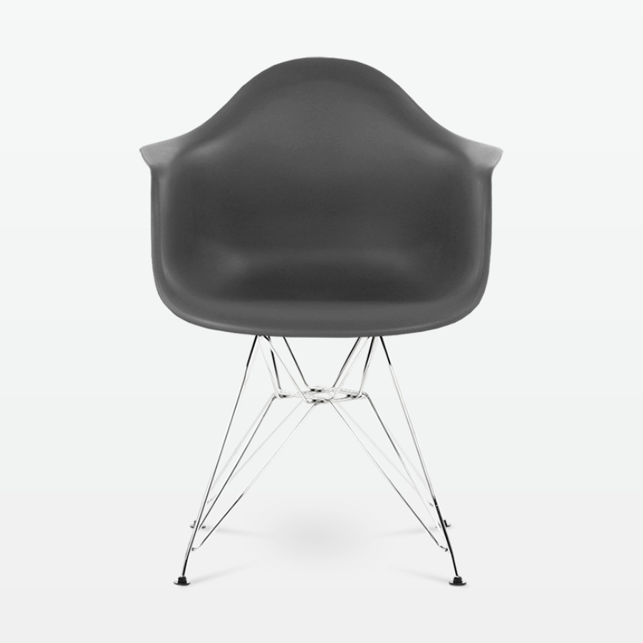 Eames DAR Armchair Chrome Legs Dark Grey-PP Chair