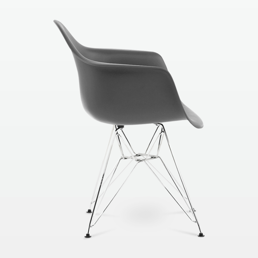 Eames DAR Armchair Chrome Legs Dark Grey-PP Chair