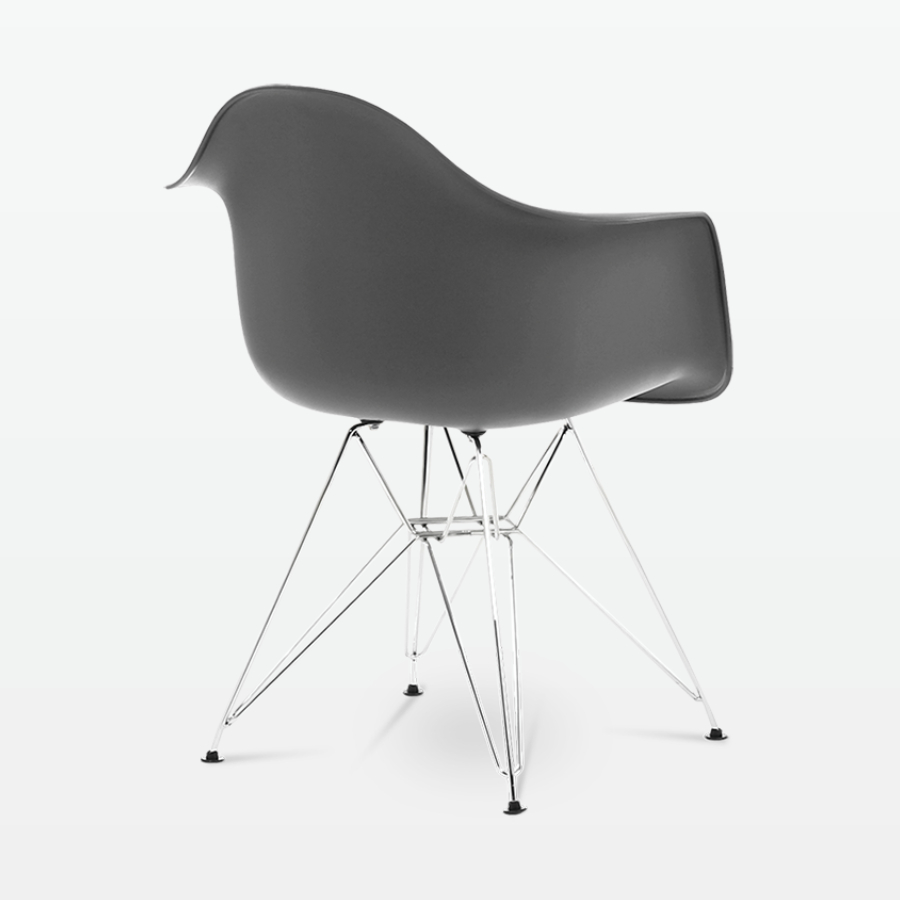 Eames DAR Armchair Chrome Legs Dark Grey-PP Chair