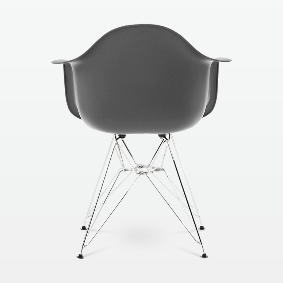 Eames DAR Armchair Chrome Legs Dark Grey-PP Chair