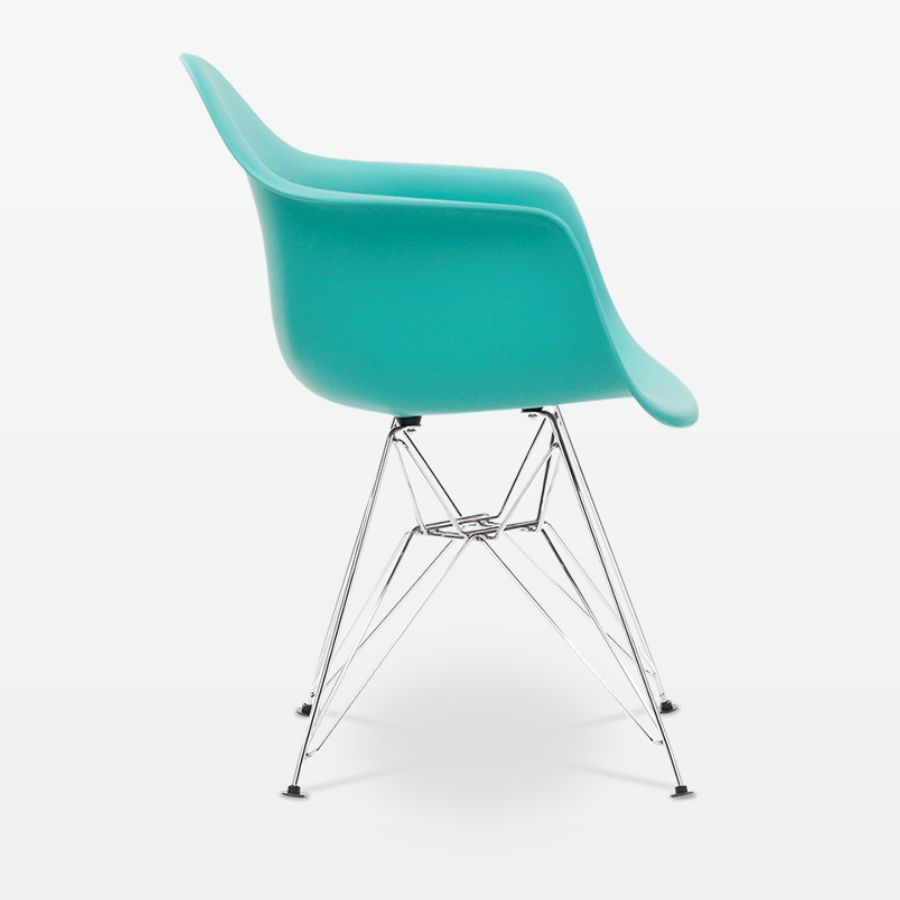 Eames DAR Armchair Chrome Legs Cyan-PP Chair