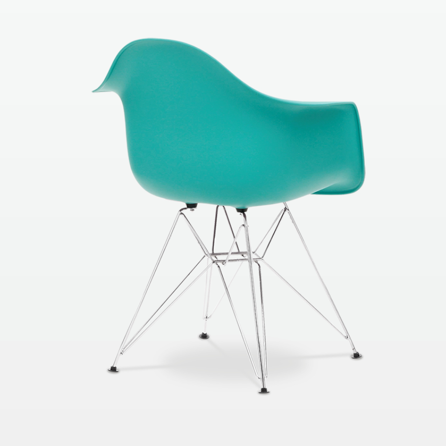 Eames DAR Armchair Chrome Legs Cyan-PP Chair