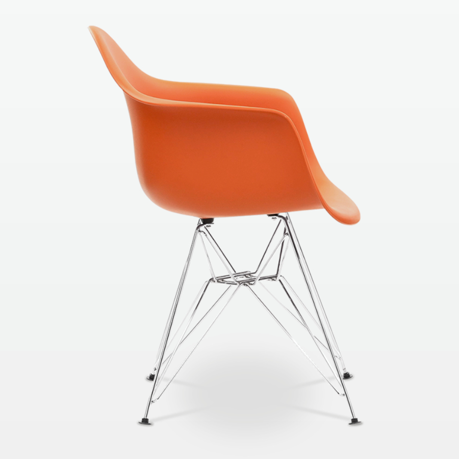 Eames DAR Armchair Chrome Legs Orange-PP Chair