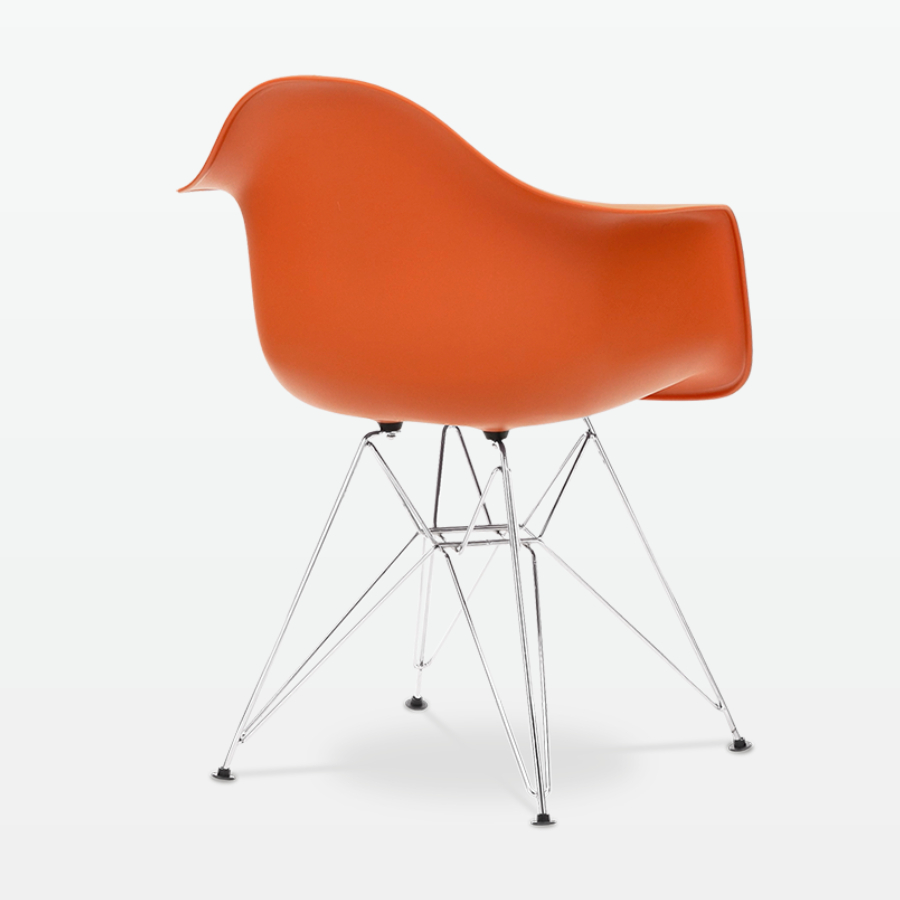Eames DAR Armchair Chrome Legs Orange-PP Chair