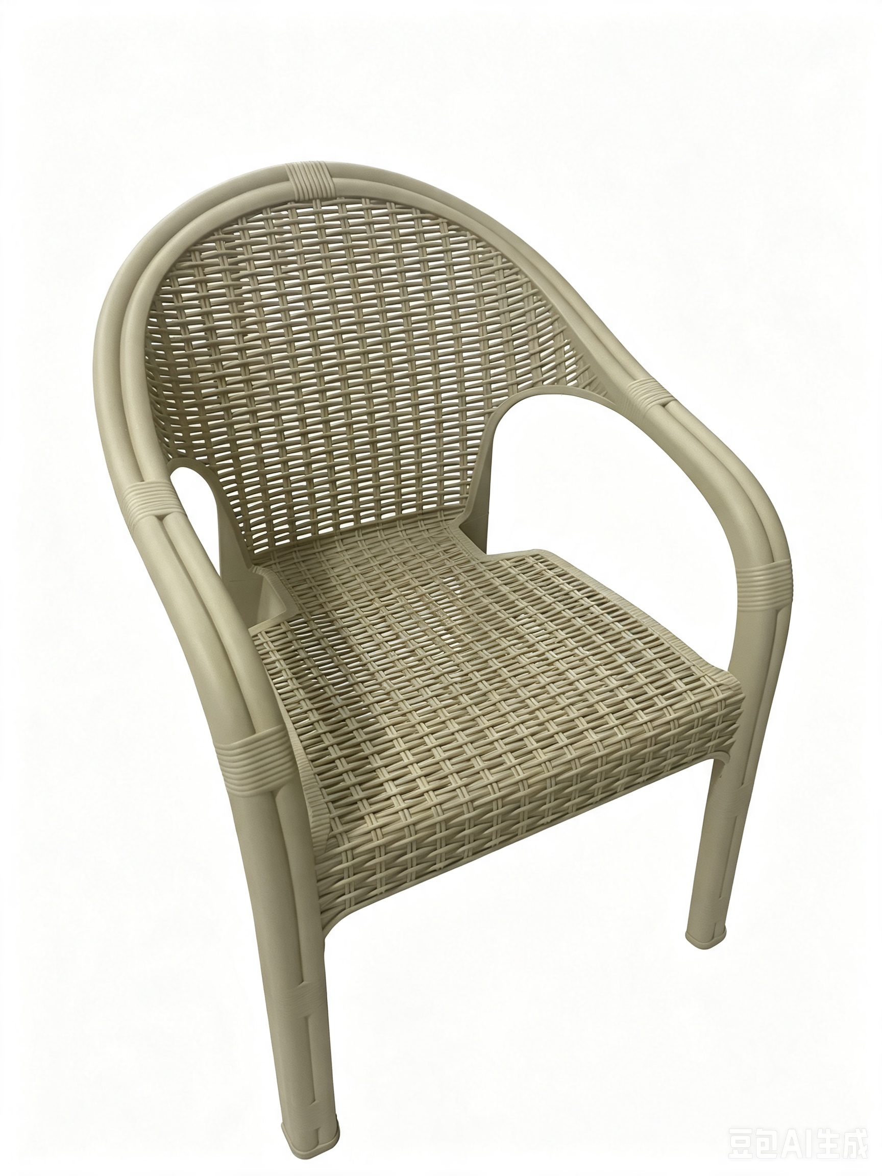 Modern Rattan Style Polypropylene Armchair | Outdoor Wicker Plastic Chair