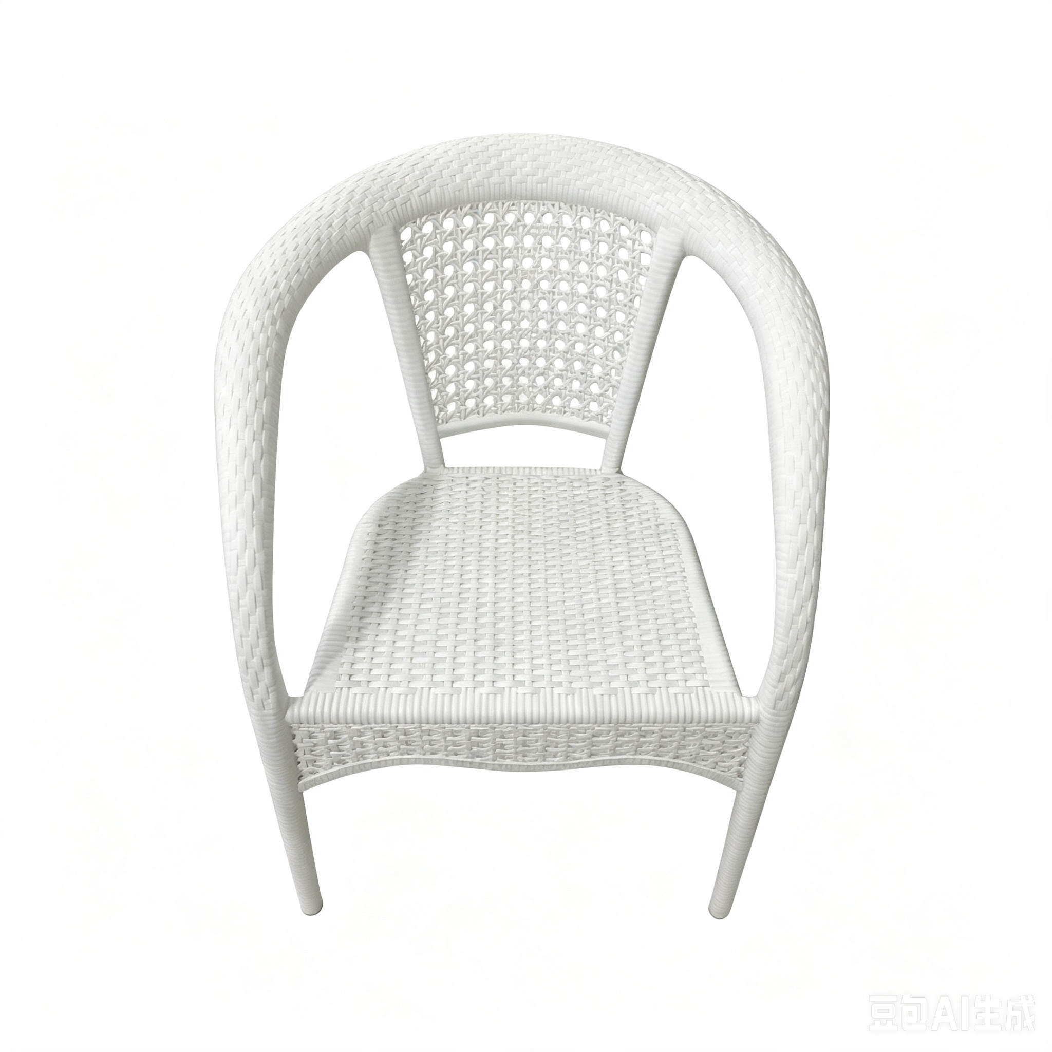 Modern Rattan Style Polypropylene Armchair | Wicker Look Outdoor Plastic Chair