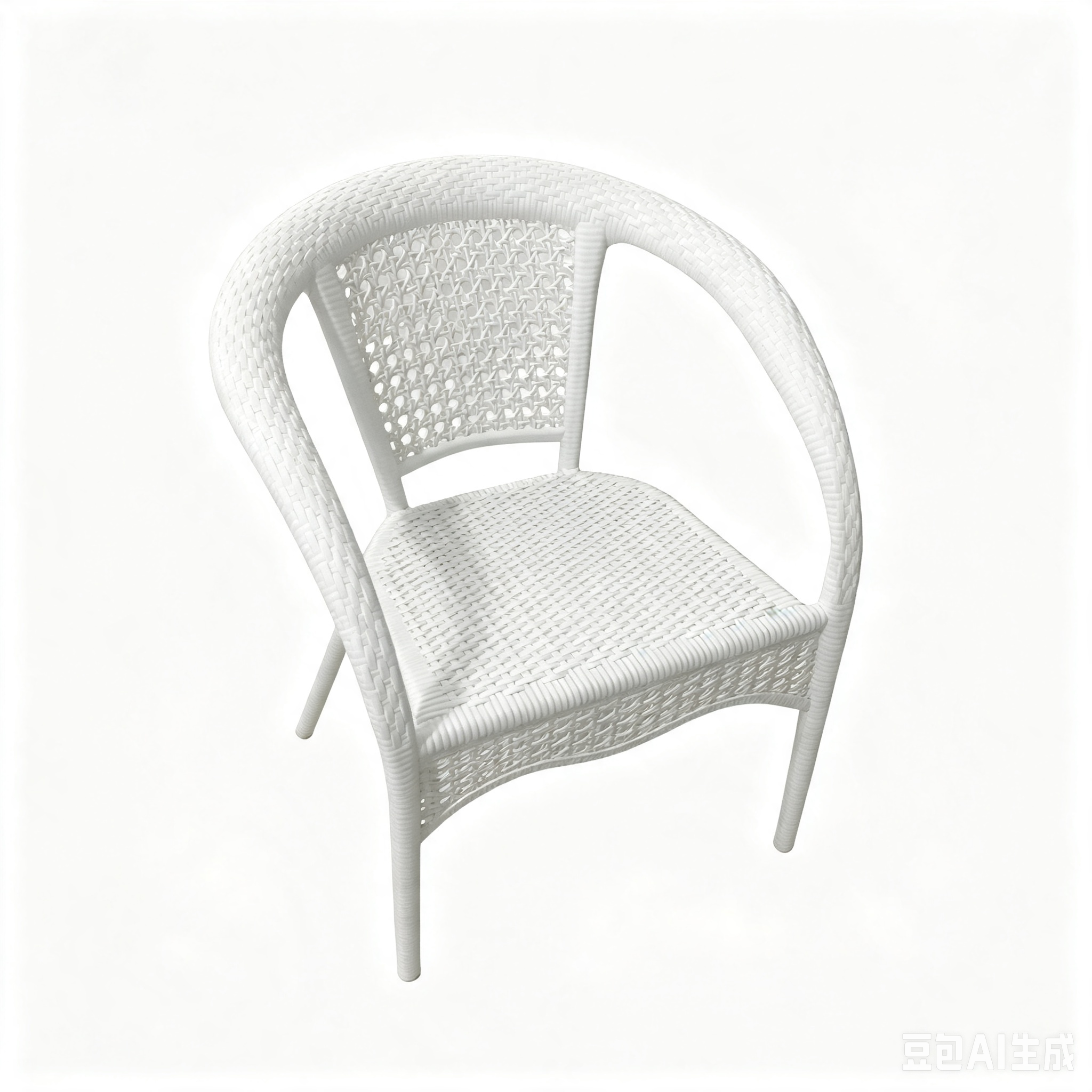 Modern Rattan Style Polypropylene Armchair | Wicker Look Outdoor Plastic Chair