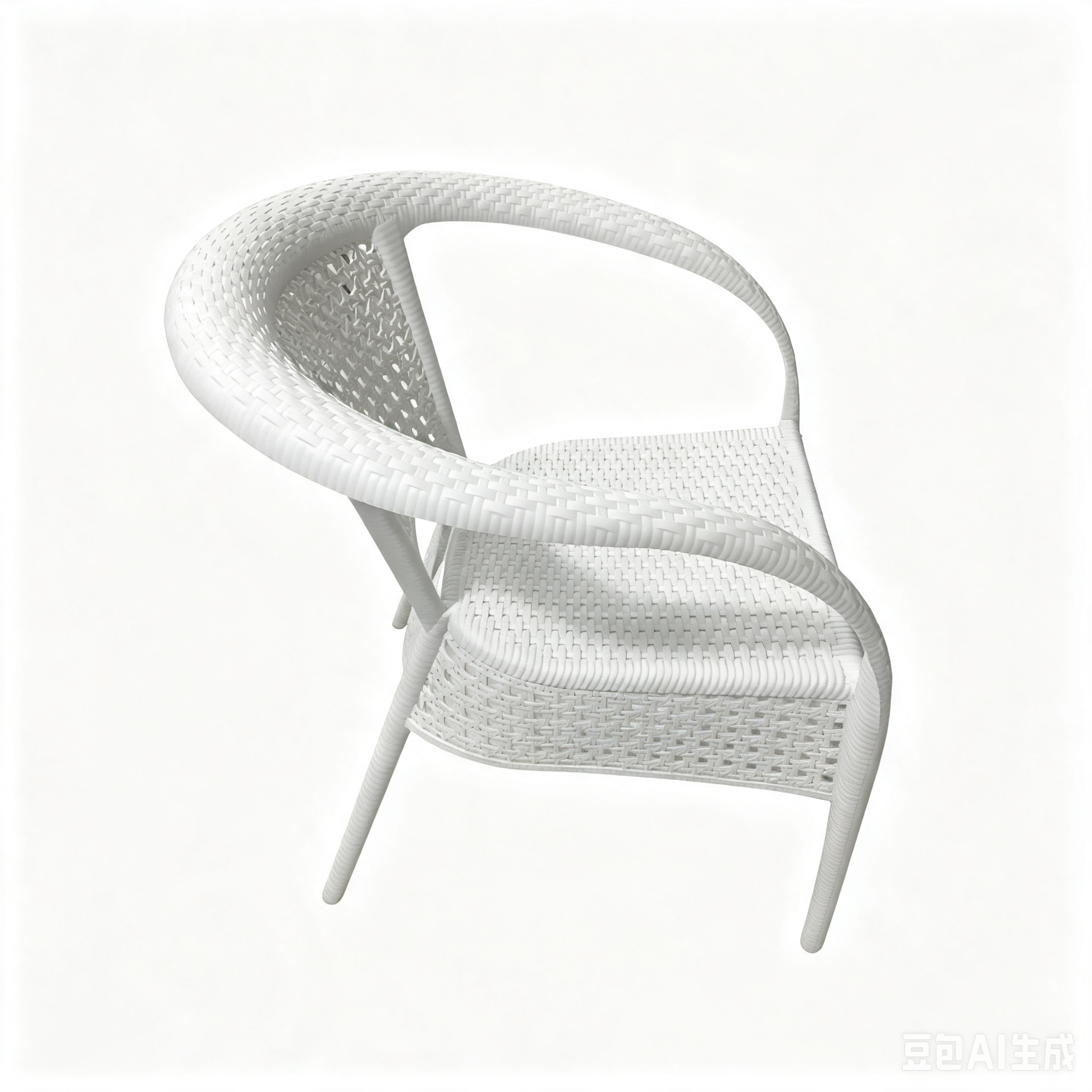 Modern Rattan Style Polypropylene Armchair | Wicker Look Outdoor Plastic Chair