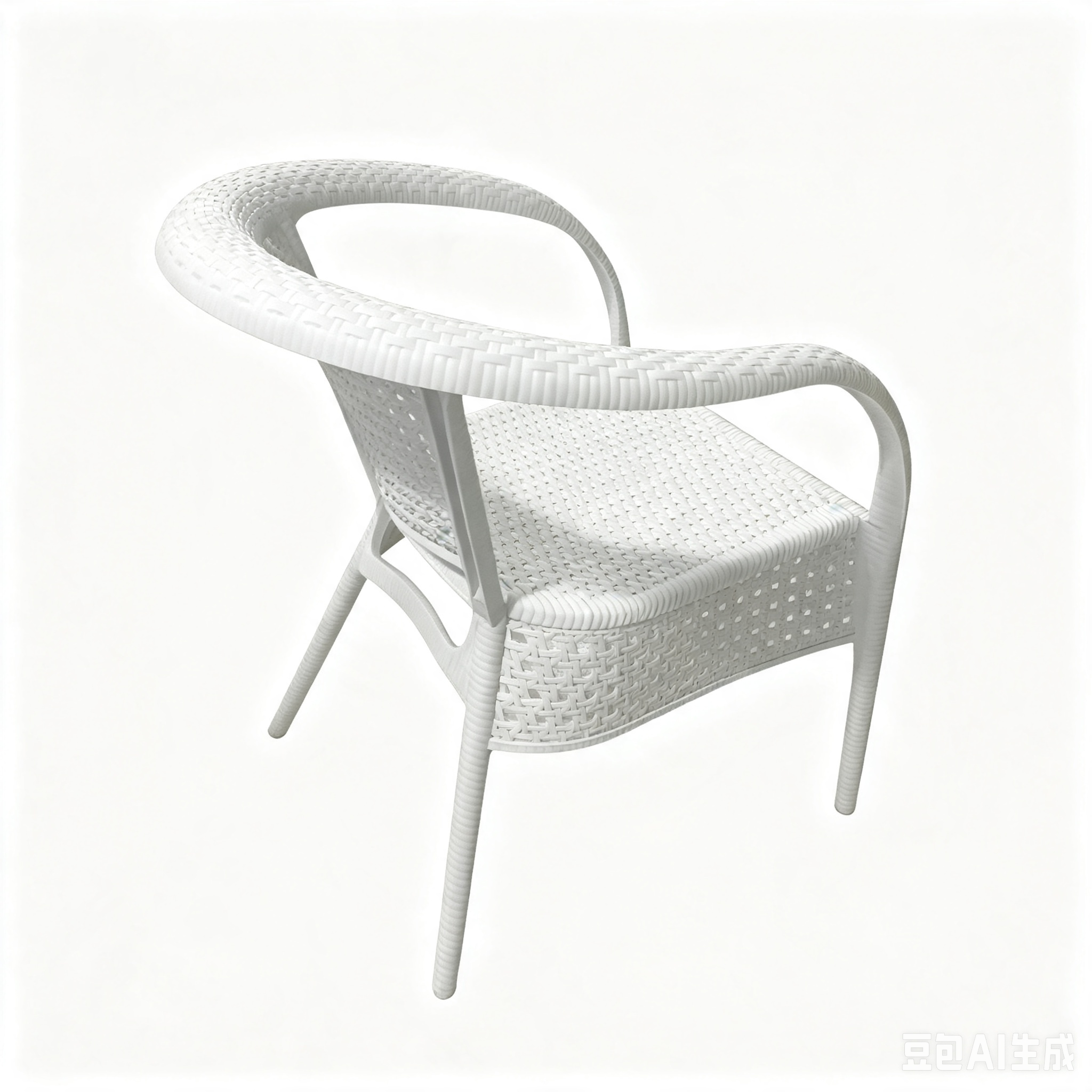 Modern Rattan Style Polypropylene Armchair | Wicker Look Outdoor Plastic Chair
