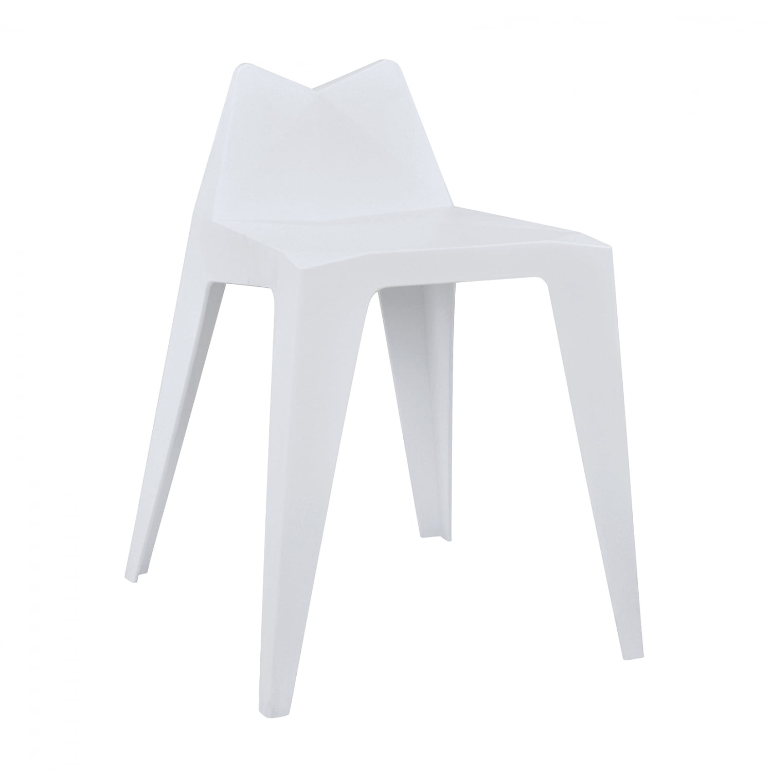 Geometric Origami Style PP Plastic Outdoor Dining Chair - Stackable Patio Side Chair for Restaurant, Cafe & Bistro
