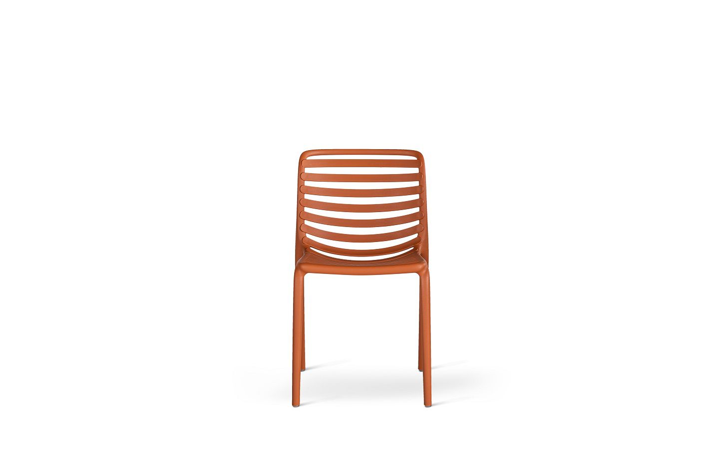 Terracotta Ribbed Plastic Armless Chairs -PP Chair