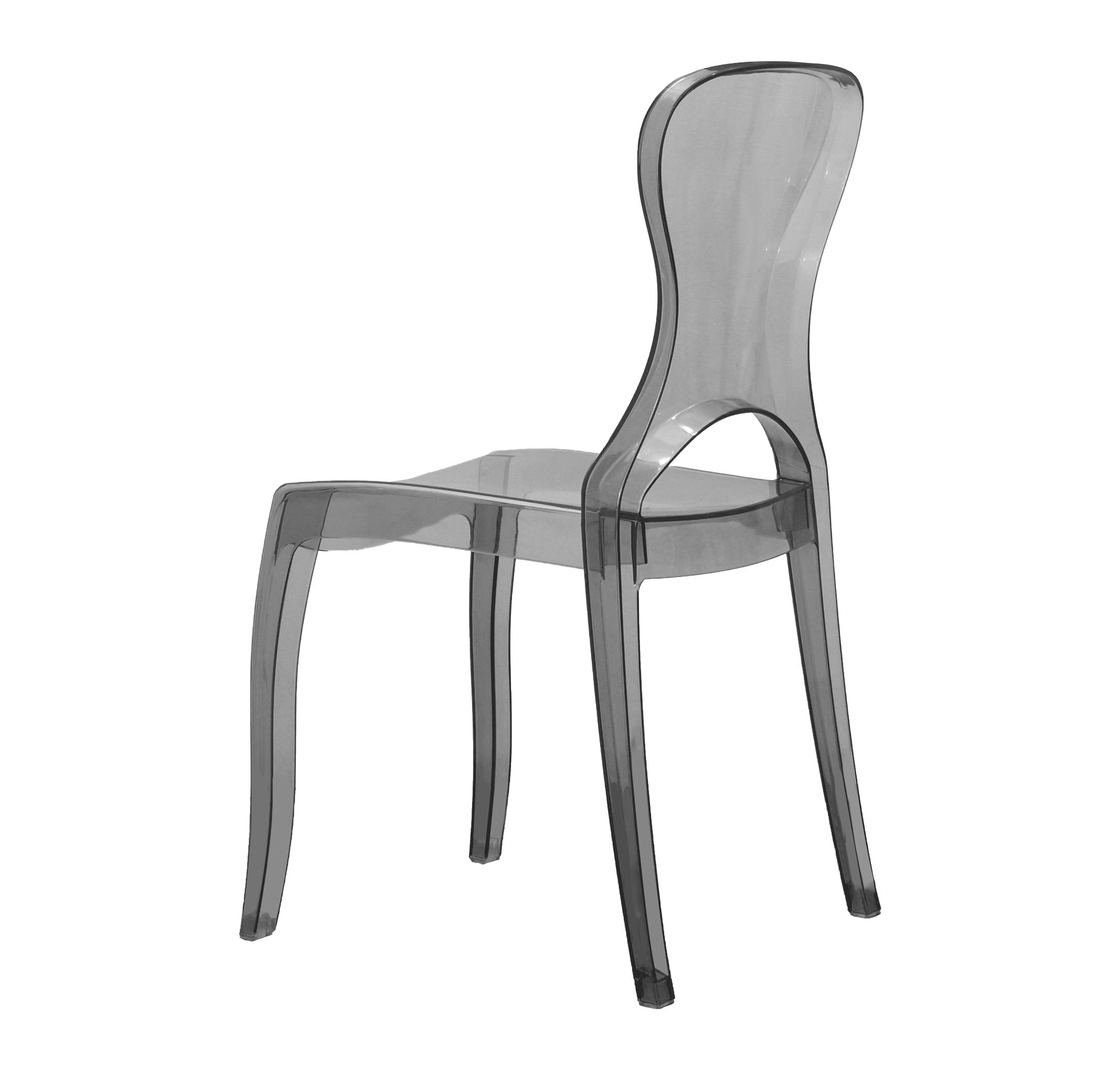 Transparent Smoke Grey PC Chair-PP Chair