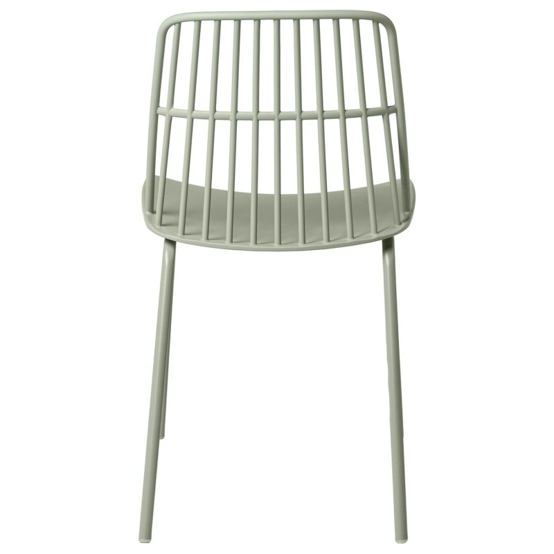 Light Green Plastic Outdoor Chair With Metal Feet