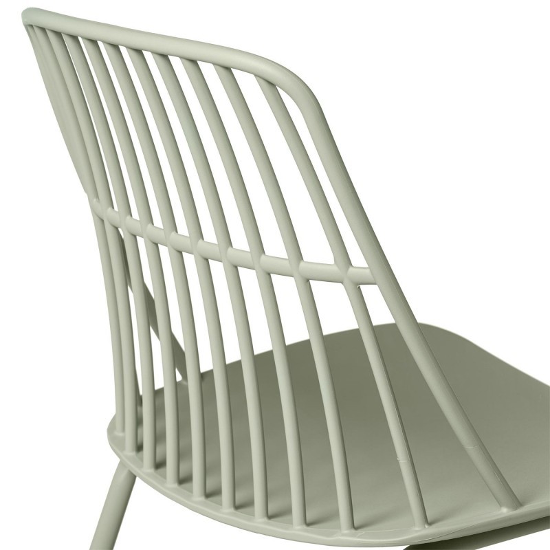 Light Green Plastic Outdoor Chair With Metal Feet