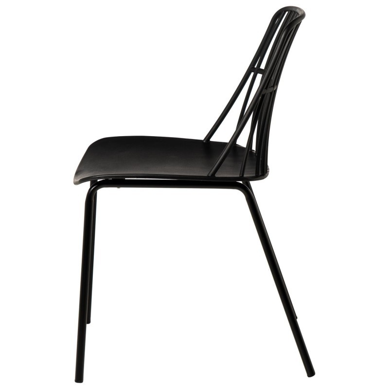 Black Plastic Outdoor Chair With Metal Feet