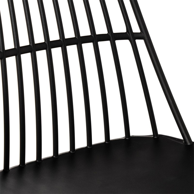 Black Plastic Outdoor Chair With Metal Feet