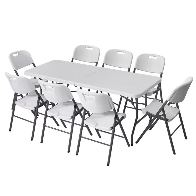 HDPE Folding Chair with Powder Coated Metal Frame for Commercial Events & Outdoor Use