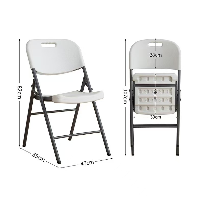HDPE Folding Chair with Powder Coated Metal Frame for Commercial Events & Outdoor Use