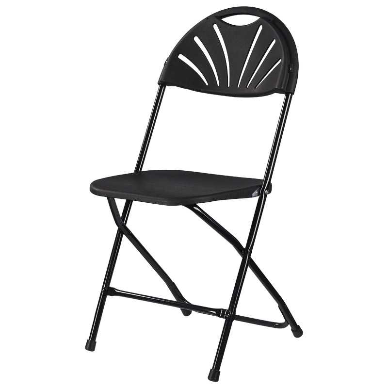 Outdoor Plastic Folding Chair with Perforated Backrest and Steel Frame