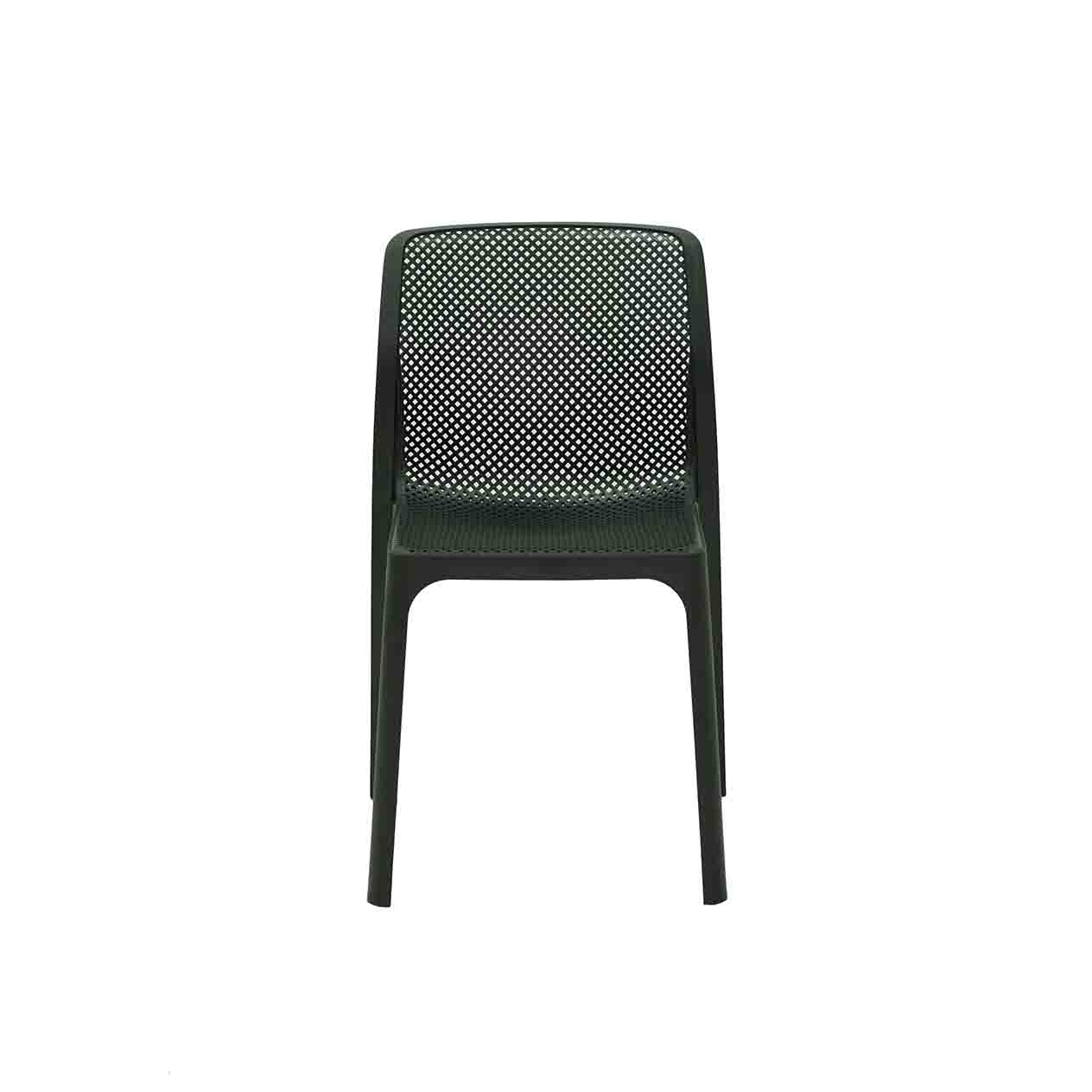 One-Piece Molded Full Micro-Perforated PP Armless Dining Chair Stackable Breathable Plastic Patio Side Chair for Cafe Hotel Restaurant Wholesale