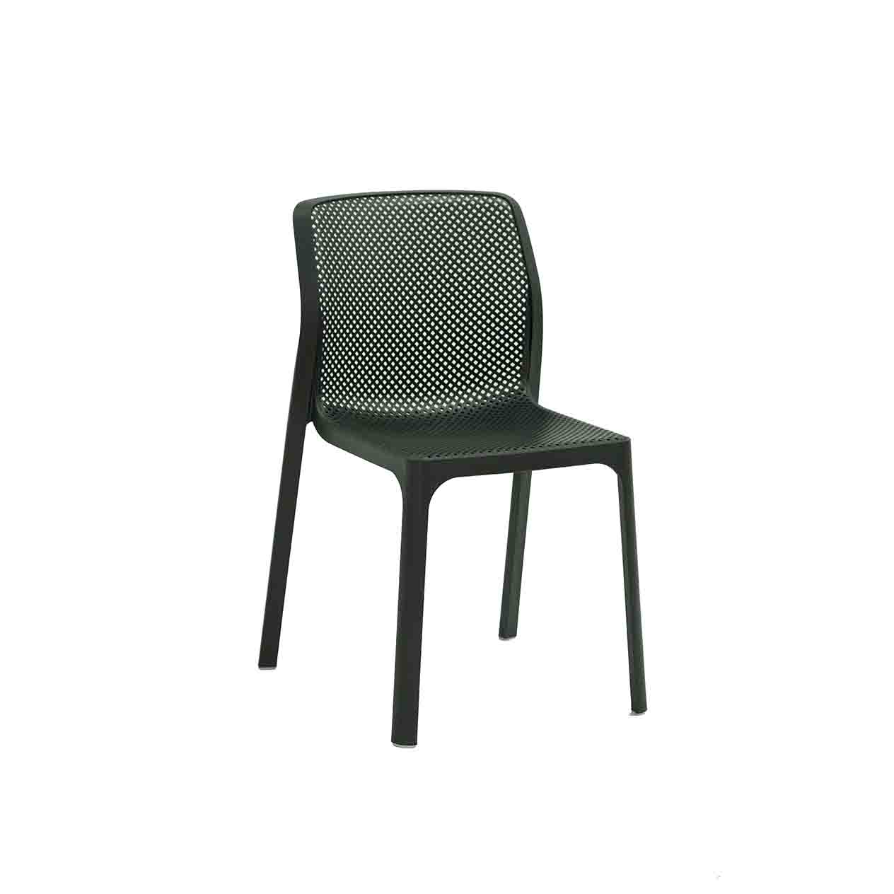 One-Piece Molded Full Micro-Perforated PP Armless Dining Chair Stackable Breathable Plastic Patio Side Chair for Cafe Hotel Restaurant Wholesale