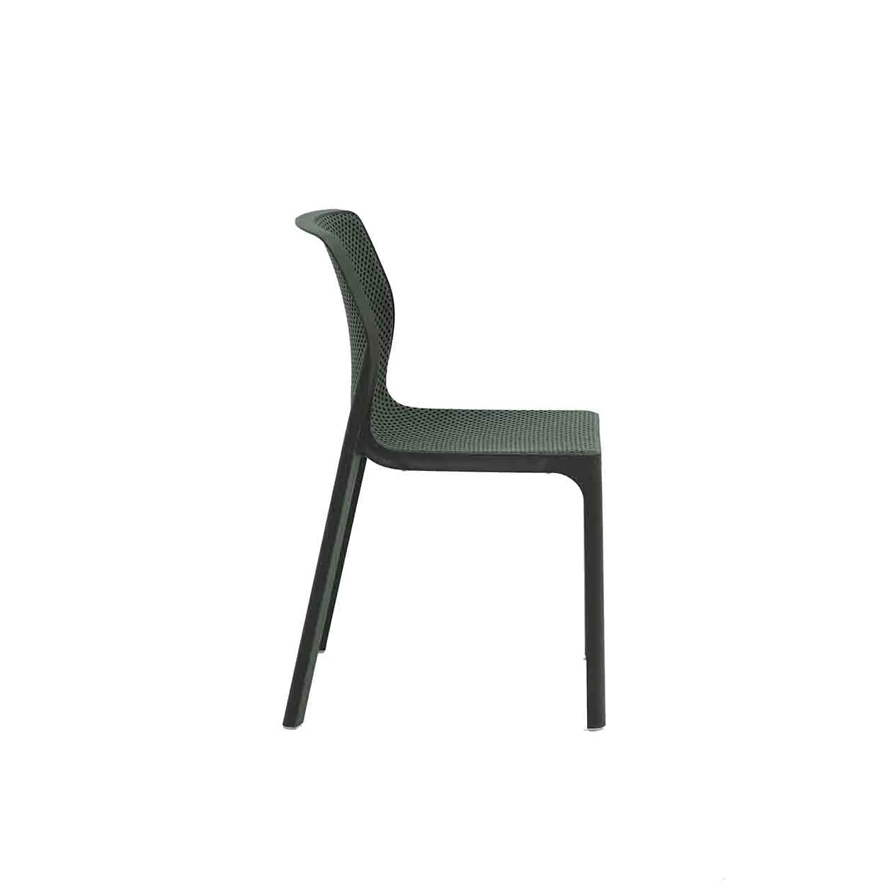 One-Piece Molded Full Micro-Perforated PP Armless Dining Chair Stackable Breathable Plastic Patio Side Chair for Cafe Hotel Restaurant Wholesale